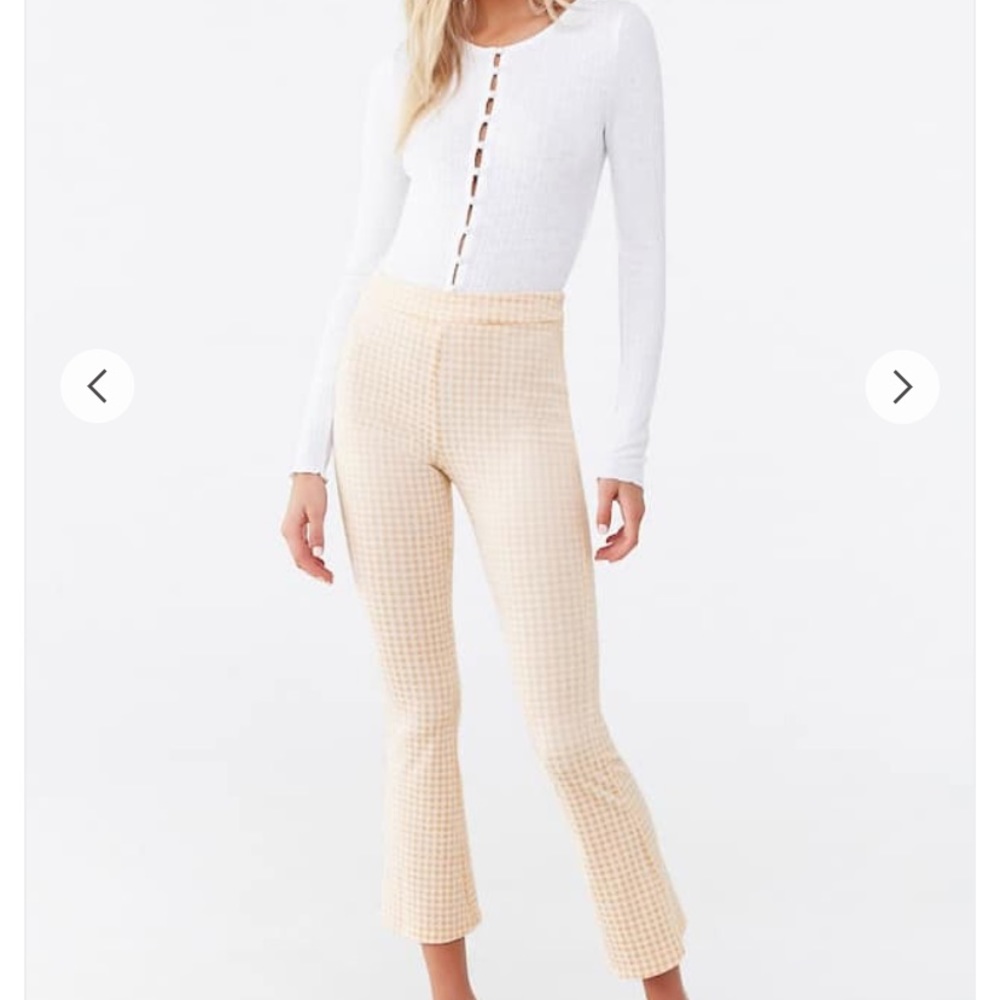 NWT gingham flare pants